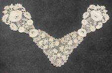 high qaulity antique Victorian handmade brussels Irish? ornate flounce lace 14 picture
