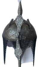 Indo Persian Ottoman Mughal Islamic  steel Helmet Khula Khud Carvings picture