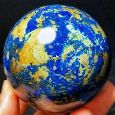 Rare 494G Natural Polished Phoenix Blue Gold Agate Crystal Ball Healing L2182 picture
