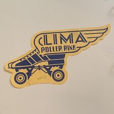 Vtg Lima OH Roller Skating Rink Label Decal Sticker Derby 7.5”x4” picture