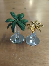 Swarovski ? crystal palm trees Metal Crystal Coconuts Set Of 2 SC64 picture