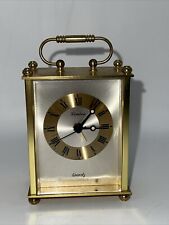 Vintage Linden Brass Carriage Desk Quartz Alarm Clock 4.5