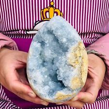 3.27 LB Natural Blue Celestite Crystal Geode Cave Mineral - Madagascar picture