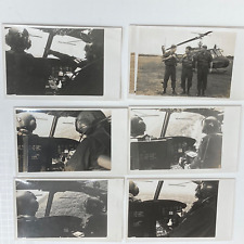Lot of 7 B/W Cockpit Helicopter Photographs 6 1/2 x 4 1/2
