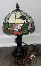 Tiffany  Style Stained Glass Small Accent Table Lamp 12”Tall & 6”Wide picture