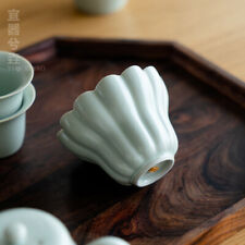 宋青釉功夫茶手工浮雕Chinese kiln handmade ceramics exquisite high-end teacup gifts friends picture