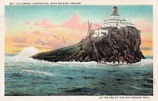 Seaside OR Oregon Tillamook Rock Lighthouse Terrible Tilly Vtg Postcard B8 picture