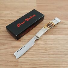 Frost Cutlery Lock Folding Knife Stainless Razor Blade Second Cut Bone Handle picture