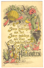 VINTAGE HALLOWEEN POSTCARD - WITCHES AND GOBLINS picture