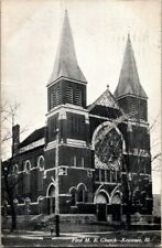 1909. FIRST M.E. CHURCH. KEWANEE, ILL. POSTCARD w8 picture