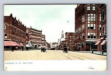 Nashua NH-New Hampshire, Main Street, Advertising, Vintage c1907 Postcard picture