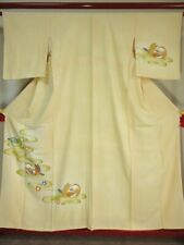 Japanese Kimono HOUMONGI Fabric Silk Woman Kyoto Japan Vintage Antique kf-067 picture