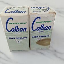 Vintage Pharmacy Advertising COBLAN Mentholatum Cold Tablets Box & Glass Bottle picture