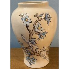 Vintage Hand Painted Large Vase Flowered Tree & Birds Doves EUC picture