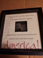 Vintage Collector's Wooden Shadowbox- Star Spangled Banner  & Pewter Flag Inside picture