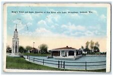c1920 Bray Point & Light Junction Fox River Winnebago Oshkosh Wisconsin Postcard picture