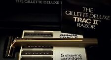 Vintage The Gillette Deluxe Trac II Razor Cartridges Case Papers + picture