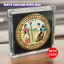 NORTH CAROLINA NC State Seal Colorized Collectible Challenge Coin INCLUDES CASE picture