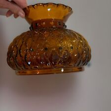 Vintage Amber Hobnail Glass Globe Pole Or Parlor Lamp Replacement Shade picture