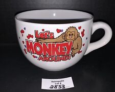 Let’s Monkey Around Large Oversized Coffee Mug Cup Bowl Hearts Love picture