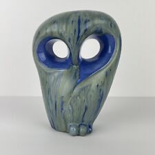 Vtg Owl Figurine Drip Glaze Handcrafted 1969 Mid Century Modern 6in picture