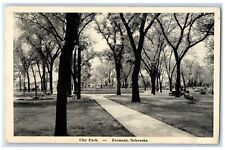 1943 City Park Trees Benches Scene Fremont Nebraska NE Posted Vintage Postcard picture
