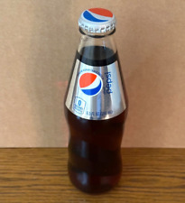 8.5 Oz. Diet Pepsi Bottle ~ NOW ASPARTAME FREE ~ Full ~ Unique Shape Glass picture