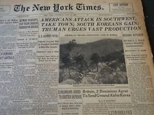 1950 JULY 27 NEW YORK TIMES - AMERICANS ATTACK IN SOUTHWEST - NT 5962 picture