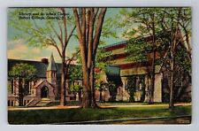 Geneva NY-New York, Hobart College, Library & Chapel, Vintage Souvenir Postcard picture