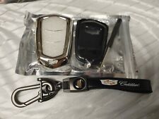 Cadillac Carbon Leather Keychain w/ TPU Cover Shell Escalade ATS CT6 XT5 XTS Key picture