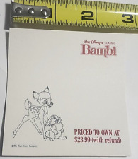 VINTAGE 1989 Walt Disney Company 4-Sheet 3M Post-It Pad Promoting 1st Bambi VHS picture