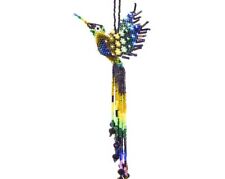 10 Hummingbirds, Beaded Hanging Figurine Ornament Czech Glass  Tail Dangles picture