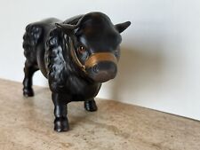 Vintage Black Angus Bull Figurine Cow Bulls 9x6 Brangus Bull large picture