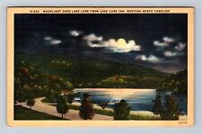 NC-North Carolina, Moonlight Over Lake Lure From Lake Lure Inn Vintage Postcard picture