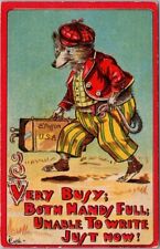 Vintage 1910 Artist-Signed CRITE Postcard POSSUM 
