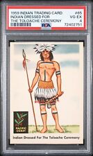 1959 INDIAN TRADING CARD #65 INDIAN DRESSED FOR THE TOLOACHE CEREMONY PSA 4 picture