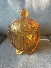 Vintage Fenton Amber Colors Cactus Candy Dish With Lid picture