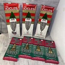 Brite Star & Double Glo 7 Packages VINTAGE SILVER Foil  Tree Tinsel Icicles picture