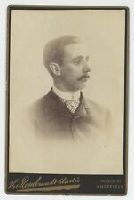 Antique Circa 1880s Cabinet Card Dapper Man Mustache Sheffield United Kingdom picture