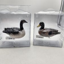 Marshall Fields Canadian Goose Mallard Duck Hand Painted Clip Ornaments picture