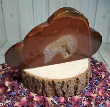 Carnelian Agate Druzy Crystal Cloud Carving 242g 12.3cm Reike Healing Gift picture