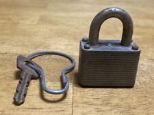 Vintage Master Lock Padlock #22 Stacked Steel with Key Tested Works picture