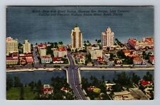 Miami Beach FL-Florida, New 41st St Bridge, Row Hotels Souvenir Vintage Postcard picture