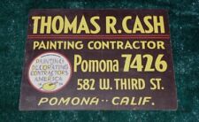 1940s Pomona, Calif. Painting Contractor Thomas Cash Masonite Sign. 18x24 picture