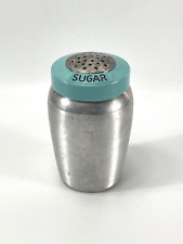 Vintage Rare Turquoise Kromex Spun Aluminum Sugar Shaker Retro Kitchen MCM picture