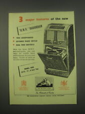 1949 HMV Radiogram Model 1608 Ad - 3 major features of the new H.M.V. Radiogram picture