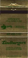 Delray Beach Florida Lindburgers More Than Just Burgers Vintage Matchbook Cover picture