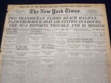 1919 MAY 9 NEW YORK TIMES - TRANSOCEAN FLIERS REACH HALIFAX - NT 9242 picture