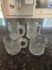 McDonalds BATMAN FOREVER Embossed Glass Mugs 1995 Complete Set Of 4 picture
