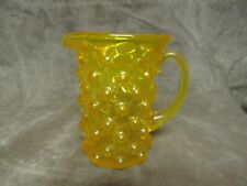 Vintage 1960's Kanawha Glass Bright Yellow Hobnail Pattern Small Creamer / Syrup picture